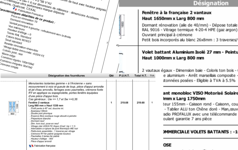 comprendre devis menuiserie