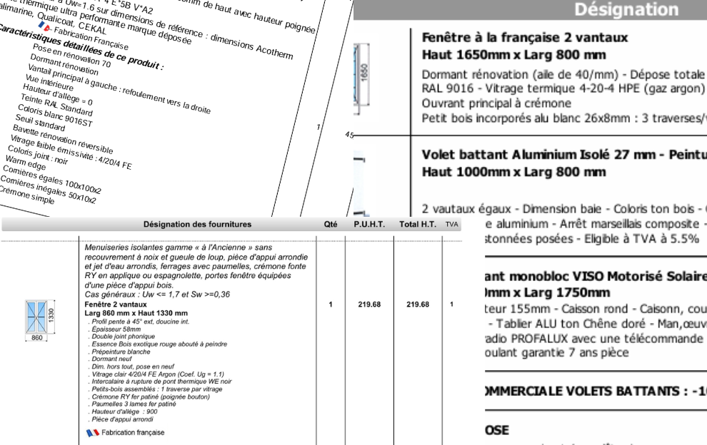 comprendre devis menuiserie